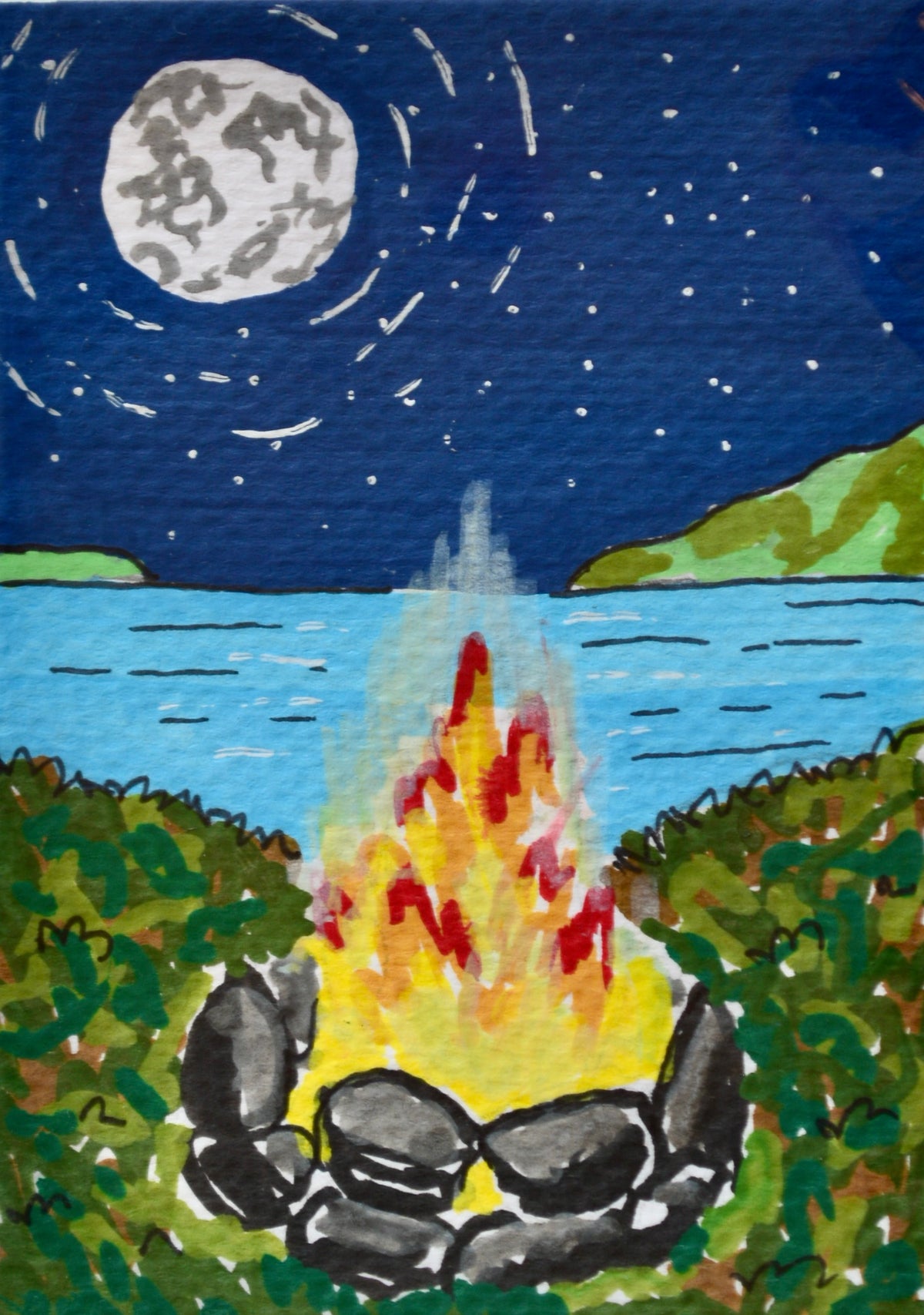 ACEO camp fire