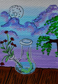 ACEO flower glass