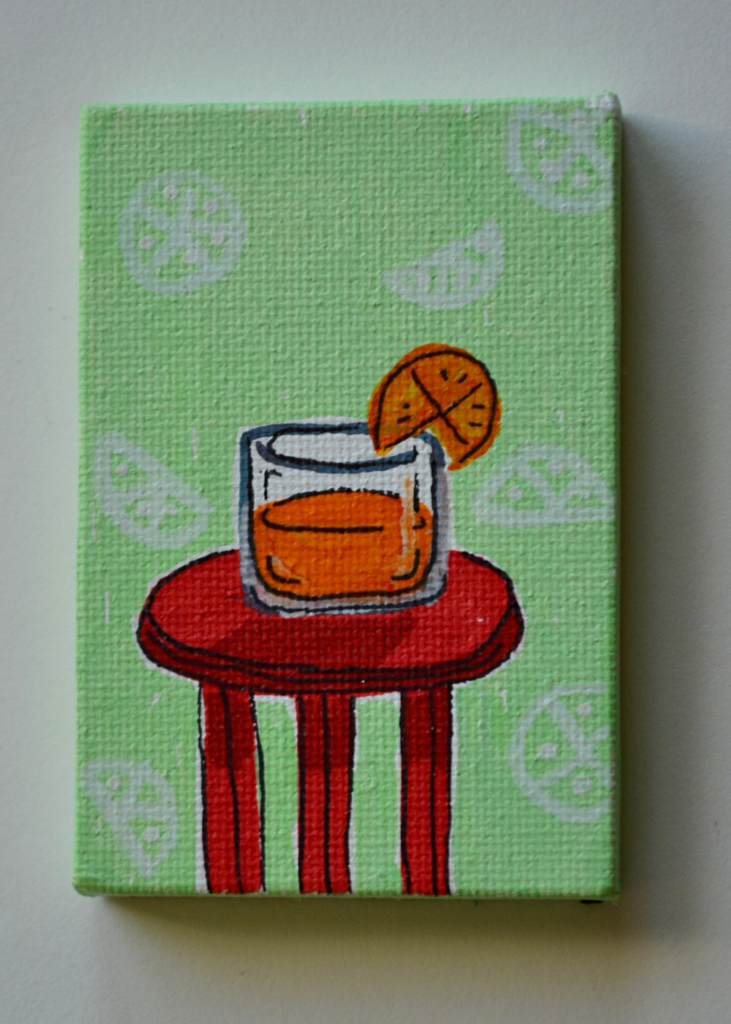 Glass of OJ mini canvas