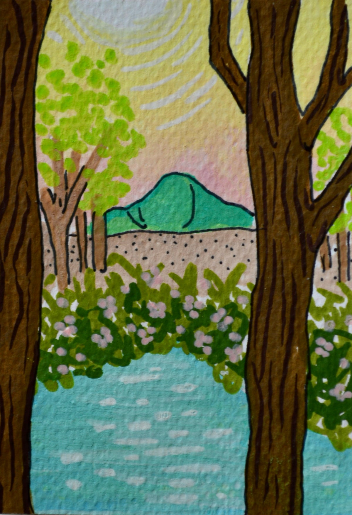 ACEO through the meadow