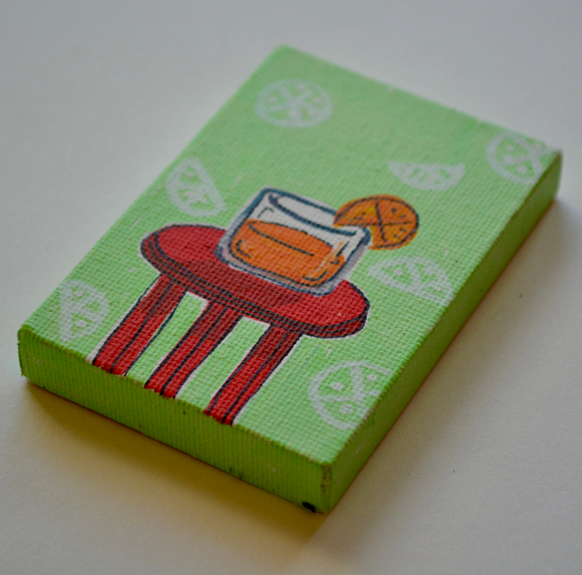 Glass of OJ mini canvas